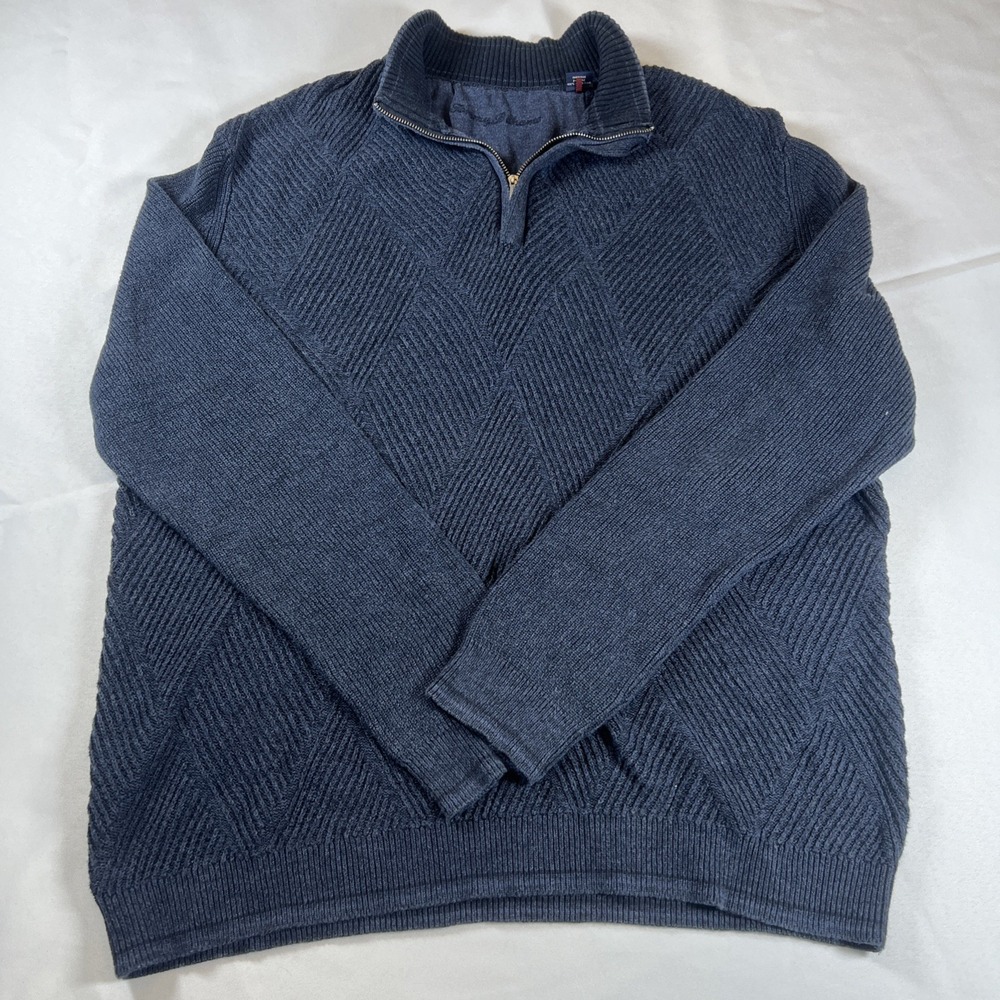 Tommy Bahama Silk Blend 1/4 Zip Pullover‎ Men's Sweater Blue Size XL